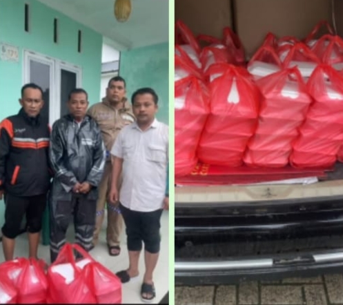 Anggota DPRD Deliserdang, Sehat Herianto Sembiring Bagikan Nasi Kotak Kepada Warga Terdampak Banjir