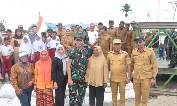 Jembatan Bailey Rampung, Aktivitas Warga 3 Desa di Hamparan Perak Diharapkan Segera Pulih