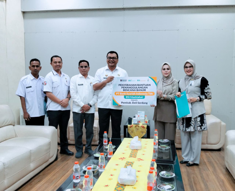 Pemkab Deliserdang Terima Bantuan Kemanusiaan Dari BSI