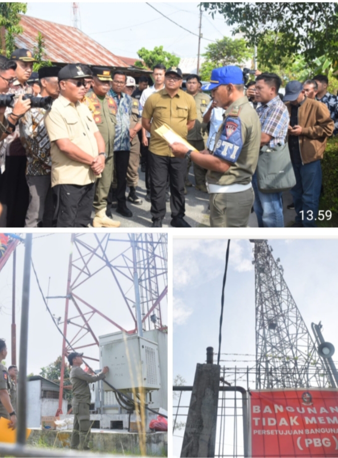 Bupati Dan Wabup Pimpin Tim Gabungan Tertibkan Tower Tak Miliki PBG