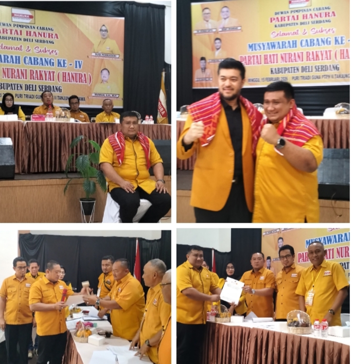 Aklamasi, Hendra Sucipto Sembiring Brahmana Dipercaya Pimpin DPC Partai Hanura Deliserdang Periode 2025-2030