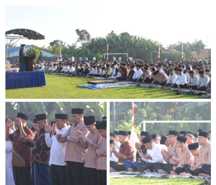 Bupati Dan Wabup Salat Idul Fitri, Hari Kemenangan Dan Kegembiraan Bagi Seluruh Umat