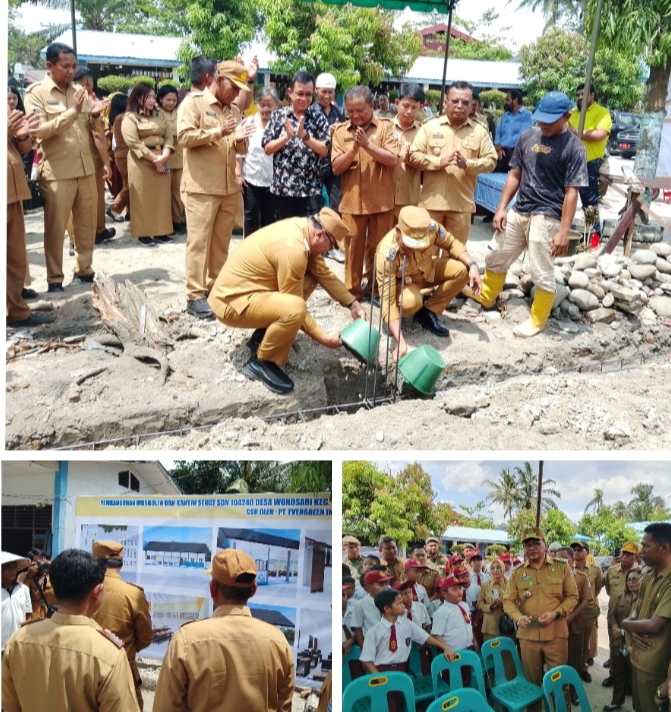 Bupati Dan Wabup Lakukan Peletakan Batu Pertama Mushola Dan Kantin Sehat di Tanjungmorawa