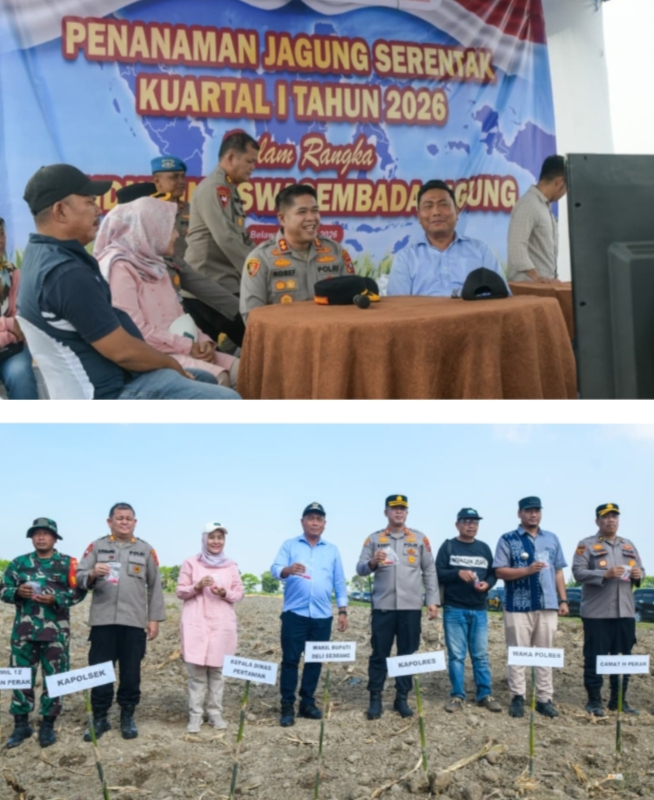 Pemkab Deliserdang Dan Polres Pelabuhan Belawan Nanam Jagung