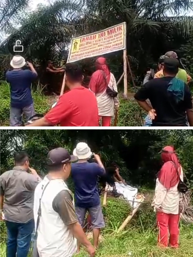 Berdiri Plang Liar Diatas Lahan Ahli Waris Alm Pontas Harahap, Ditumbangkan
