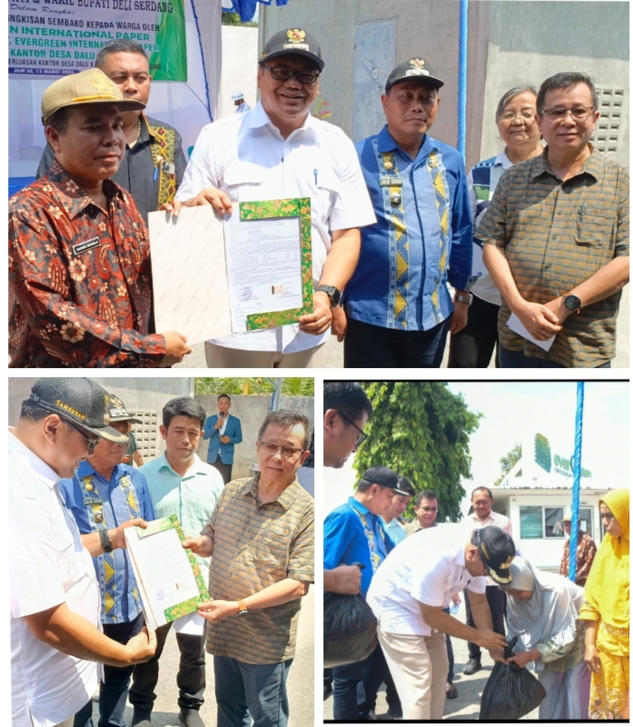 Bupati Dan Wabup Salurkan Bantuan 1.800 Paket Sembako PT Evergreen International Paper