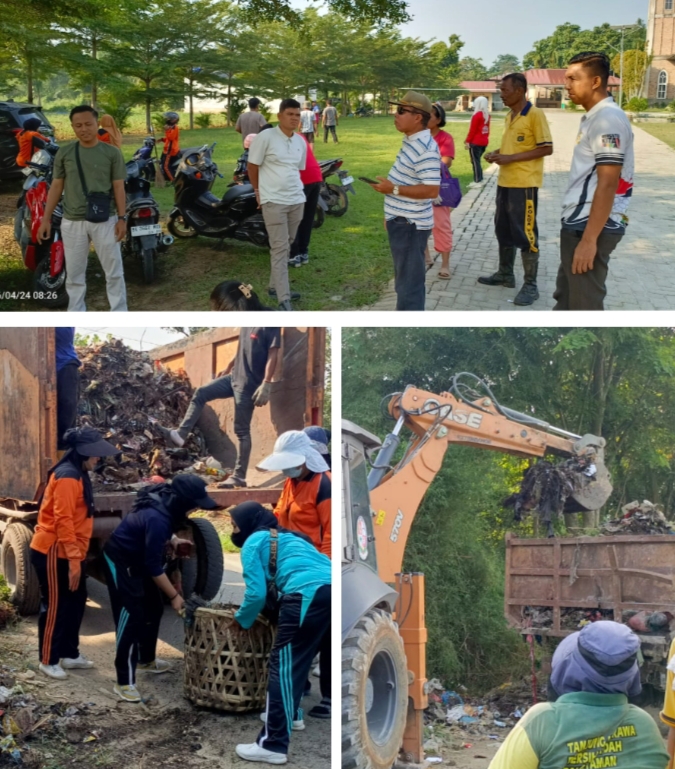 Diskominfostan Dan Pemkec Tanjungmorawa Gotroy Jumat Bersih di Desa Bangunsari Baru