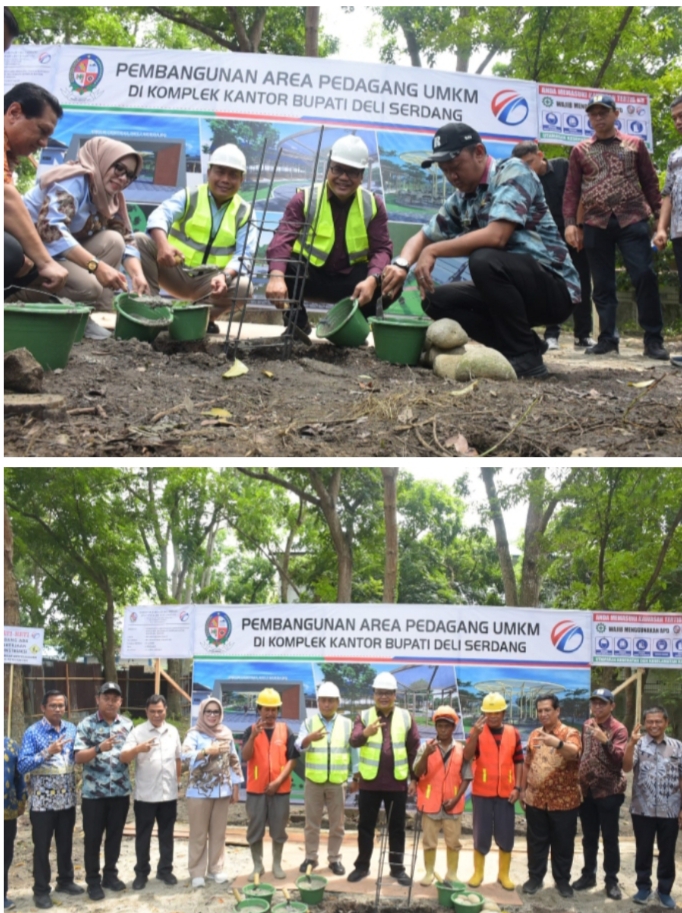 Deliserdang Tata Kawasan Pedagang, UMKM Central Resmi Dibangun
