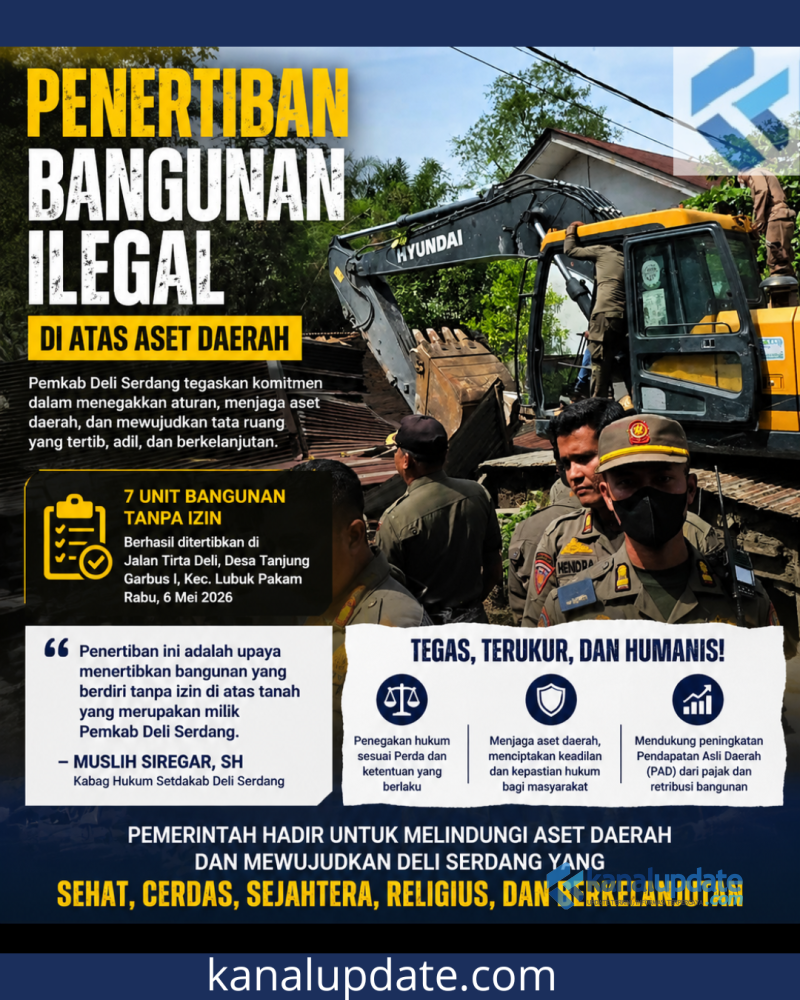 Tertibkan Bangunan Ilegal di Atas Aset Daerah, Pemkab Deli Serdang Tegas Wujudkan Tata Ruang dan Tingkatkan PAD
