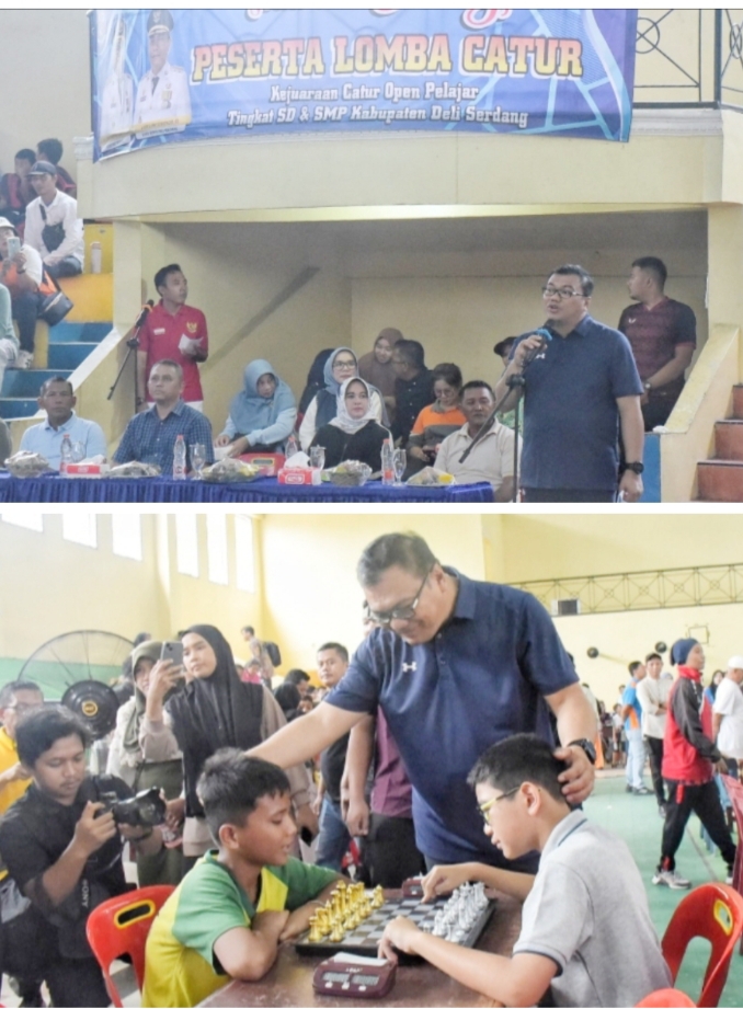 Ratusan Pelajar SD dan SMP Ikuti Turnamen Catur Tingkat Kabupaten