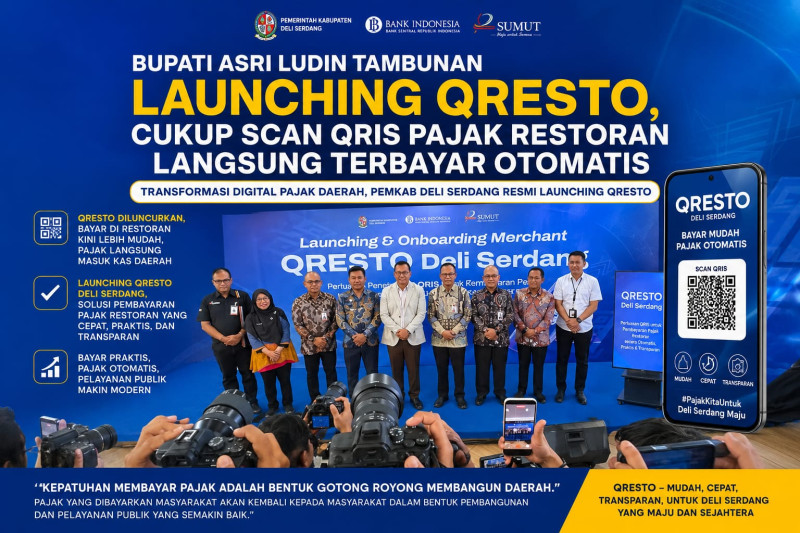 Transformasi Digital Pajak Daerah, Pemkab Deliserdang Resmi Launching QRESTO