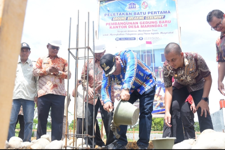 Bupati Apresiasi Pembangunan Kantor Desa Marindal II Berbasis Swadaya Masyarakat