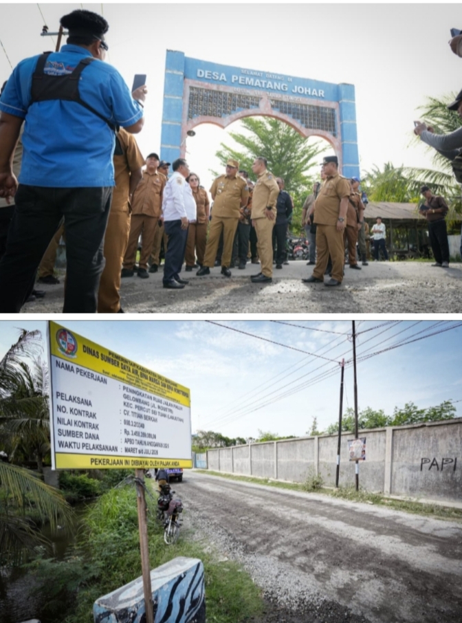 Bupati Tinjau Lanjutan Pengaspalan Jalan Paluh Gelombang Percut Seituan
