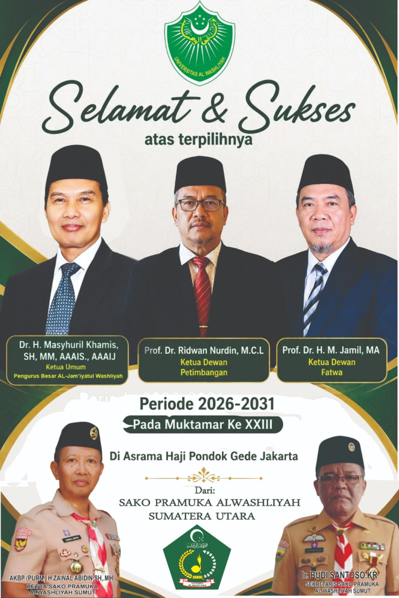 SAKO Pramuka Alwasliyah Sumut Ucapkan Selamat dan Sukses Kepada Dr. H. Masyuril Khamis, SH., MM.