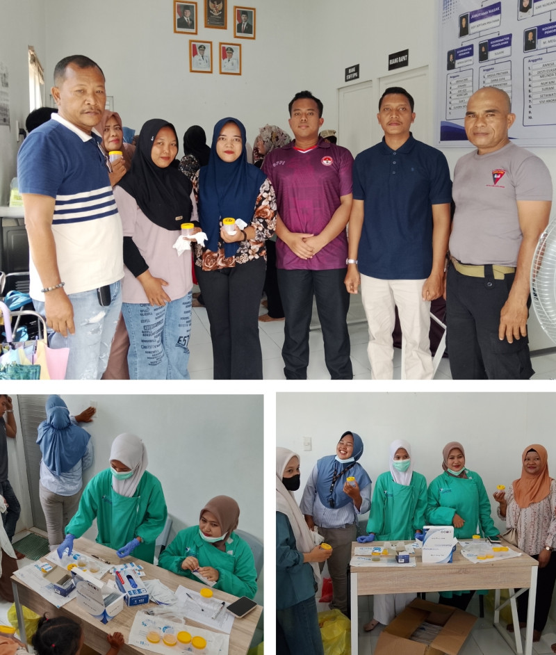 Relawan, Pengawas Dan Pegawai SPPG Medan Sinembah Tanjungmorawa Gelar Test Urine Bersih Dari Narkoba