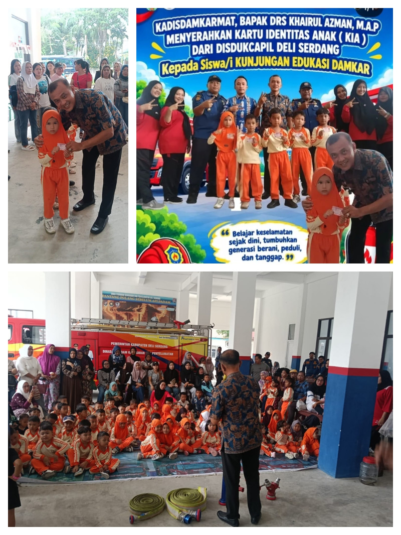 Kadis Damkarmat Deliserdang Edukasi Siswa TK Tentang Keselamatan Kebakaran