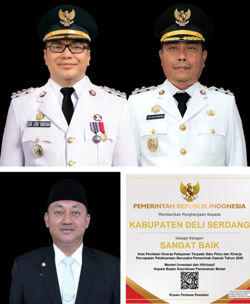 Menteri Investasi Dan Hilirisasi Tetapkan Kinerja Perizinan Deliserdang Sangat Baik, Nilai Tembus 91,728